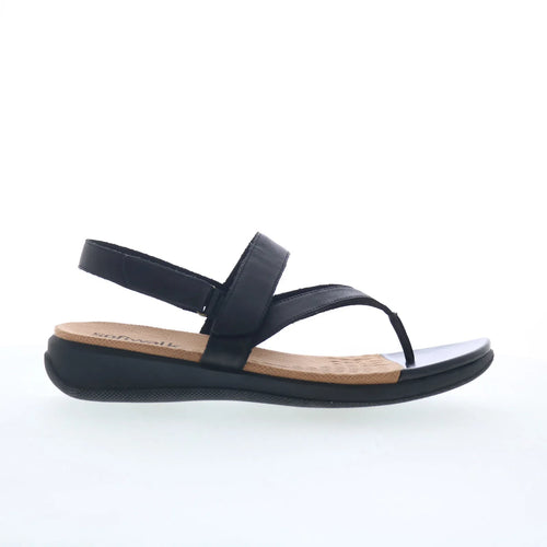 Softwalk Tracy S2517-001 Womens Black Leather Slip On Slingback Sandals Shoes