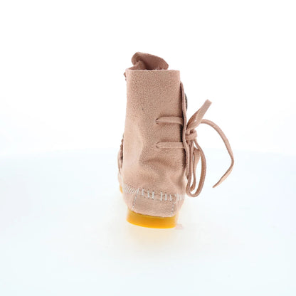 Minnetonka Two Button Boot 446P Womens Pink Suede Ankle & Booties Boots