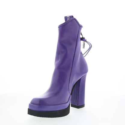 A.S. 98 Vale Womens Purple Leather Zipper Ankle & Booties Boots