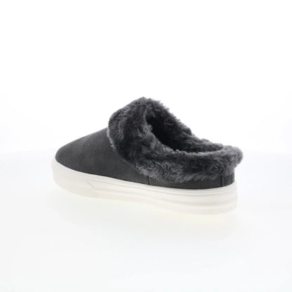 Minnetonka Windy 40465 Womens Gray Suede Slip On Clogs Slippers Shoes