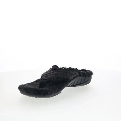 Spenco Yumi Coco Slipper SP1199BLK Womens Black Flip-Flops Sandals Shoes