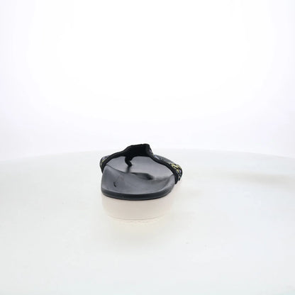 Spenco Yumi Dainty Floral SP1128BLK Womens Black Flip-Flops Sandals Shoes