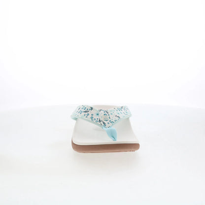 Spenco Yumi Dainty Floral SP1128WHT Womens White Flip-Flops Sandals Shoes