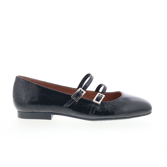 Miz Mooz Zaida Womens Black Leather Hook & Loop Loafer Flats Shoes