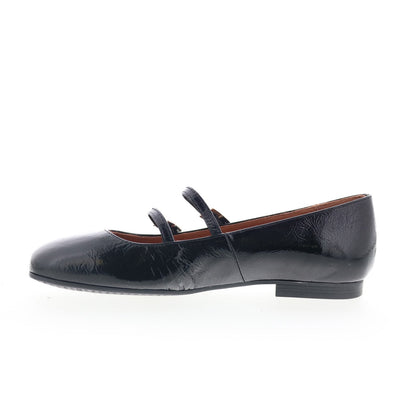 Miz Mooz Zaida Womens Black Leather Hook & Loop Loafer Flats Shoes