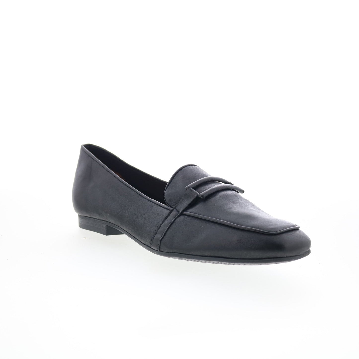 Miz Mooz Ziya Womens Black Leather Slip On Loafer Flats Shoes